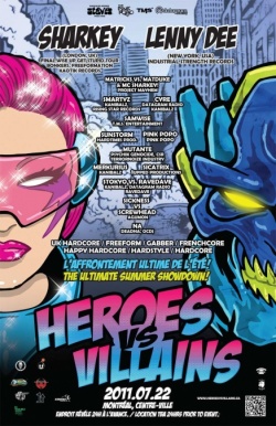 Flyer Heroes vs. Villains Feat. Lenny Dee & Sharkey